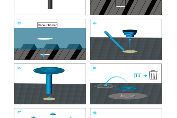 Akasison metal roof outlet L/XL90 bitumen with air baffle - code 749312 / 749313 / 749412