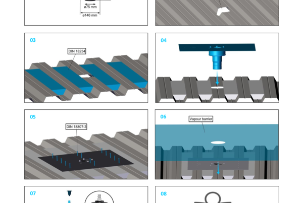 Akasison reinforcement plate XL75 with vapour barrier connection and fire protection- code 747723